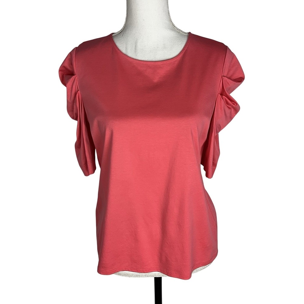 Antonio Melani Tops Pink Puff Sleeve 100% Cotton Size S Short Sleeve Top